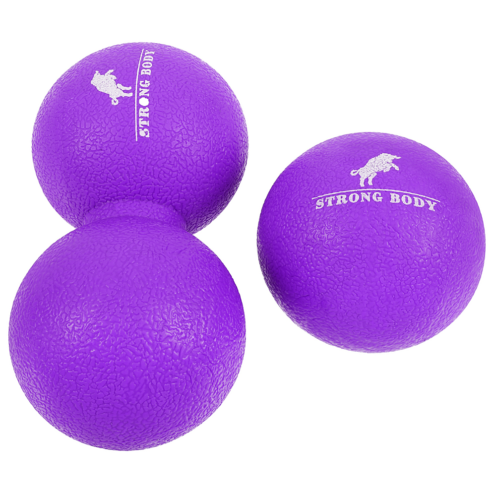 Набор массажных мячей STRONG BODY спортивных для МФР. Классический и сдвоенный: 6 см и 6х12 см. Фиолетовый - фото 3