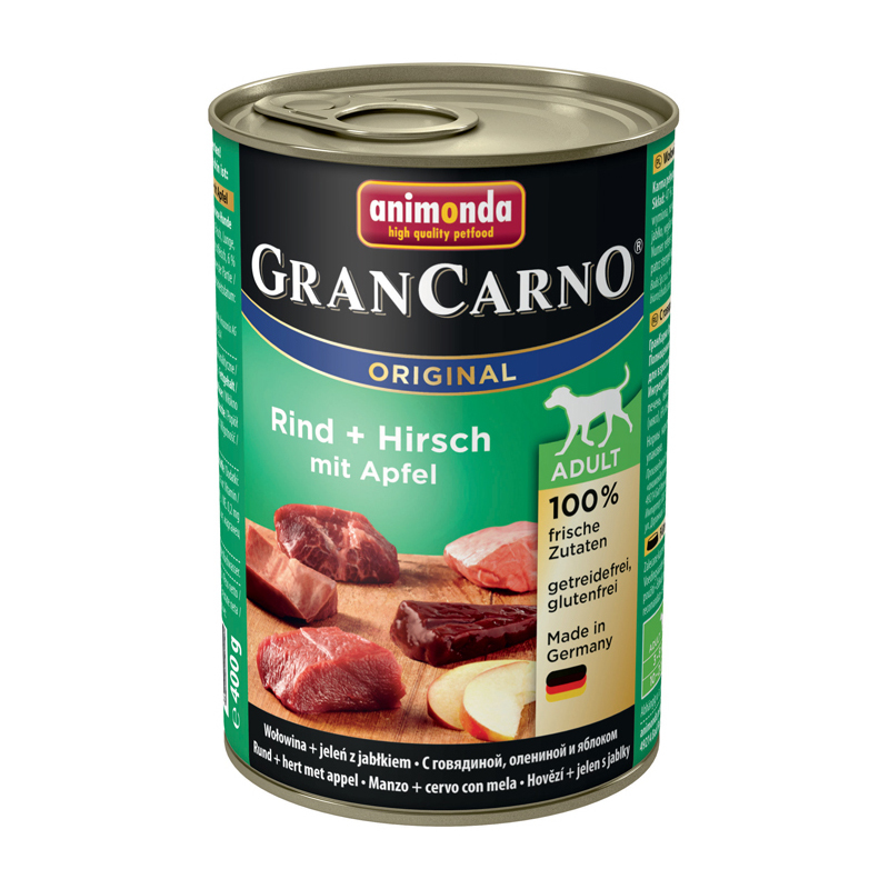 Корм для собак ANIMONDA 400г GranCarno Original с говядиной олениной и яблоком консервированный - фото 1