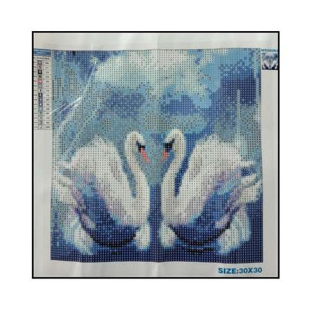 Алмазная мозаика Seichi Пара лебедей 30х30 см