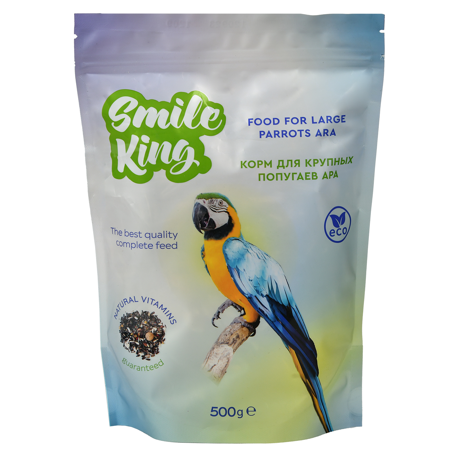 Крм для попугая Ара Smile King дой-пак пакет 500 г - фото 1