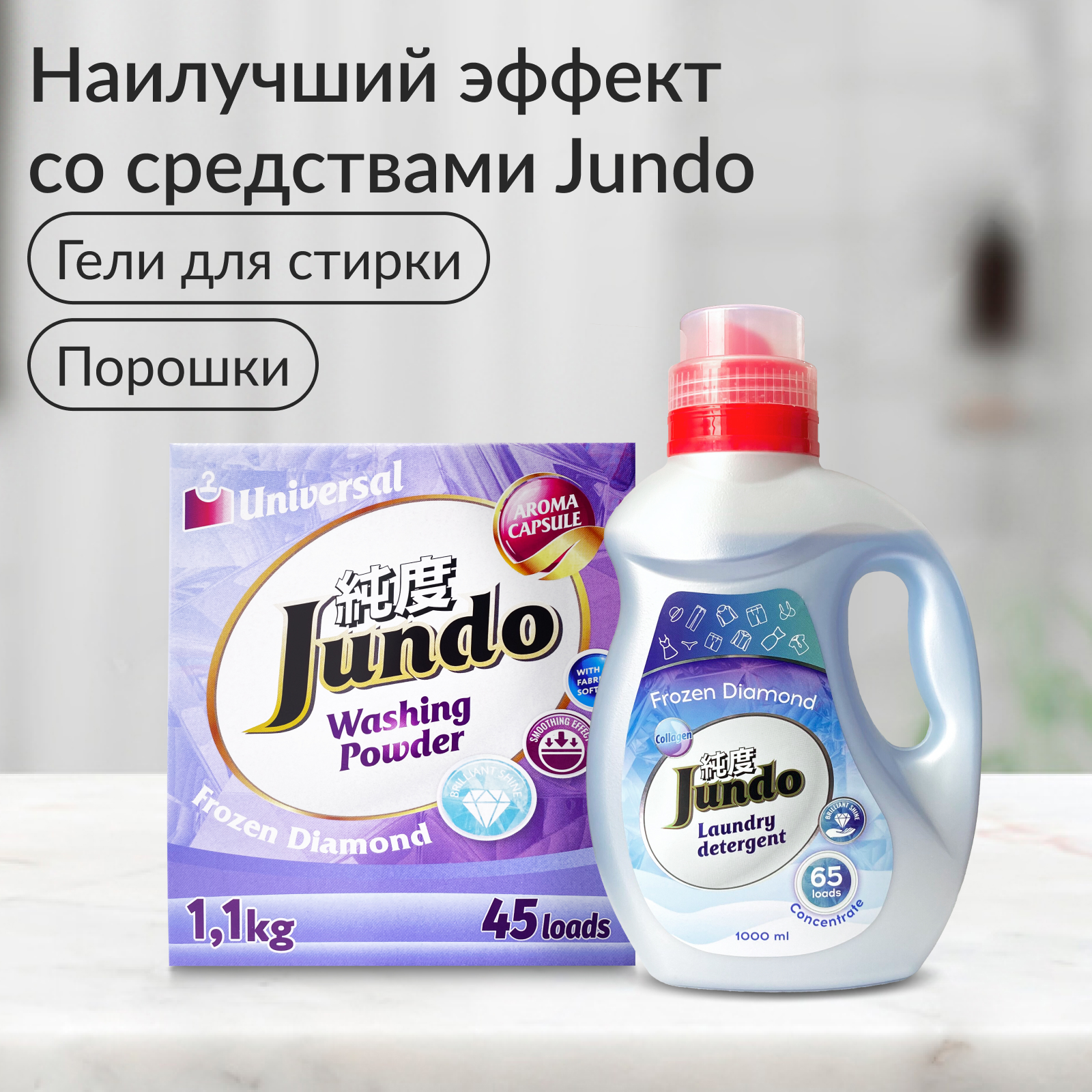 Кондиционер-ополаскиватель Jundo Frozen Diamond для белья 1л концентрированный 50 стирок - фото 6