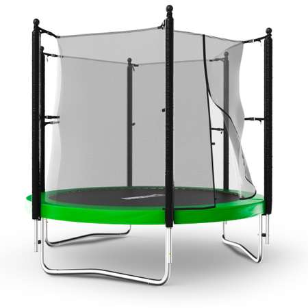 Батут каркасный Simple 8 ft UNIX line Green с внутренней защитной сеткой общий диаметр 244 см до 140 кг