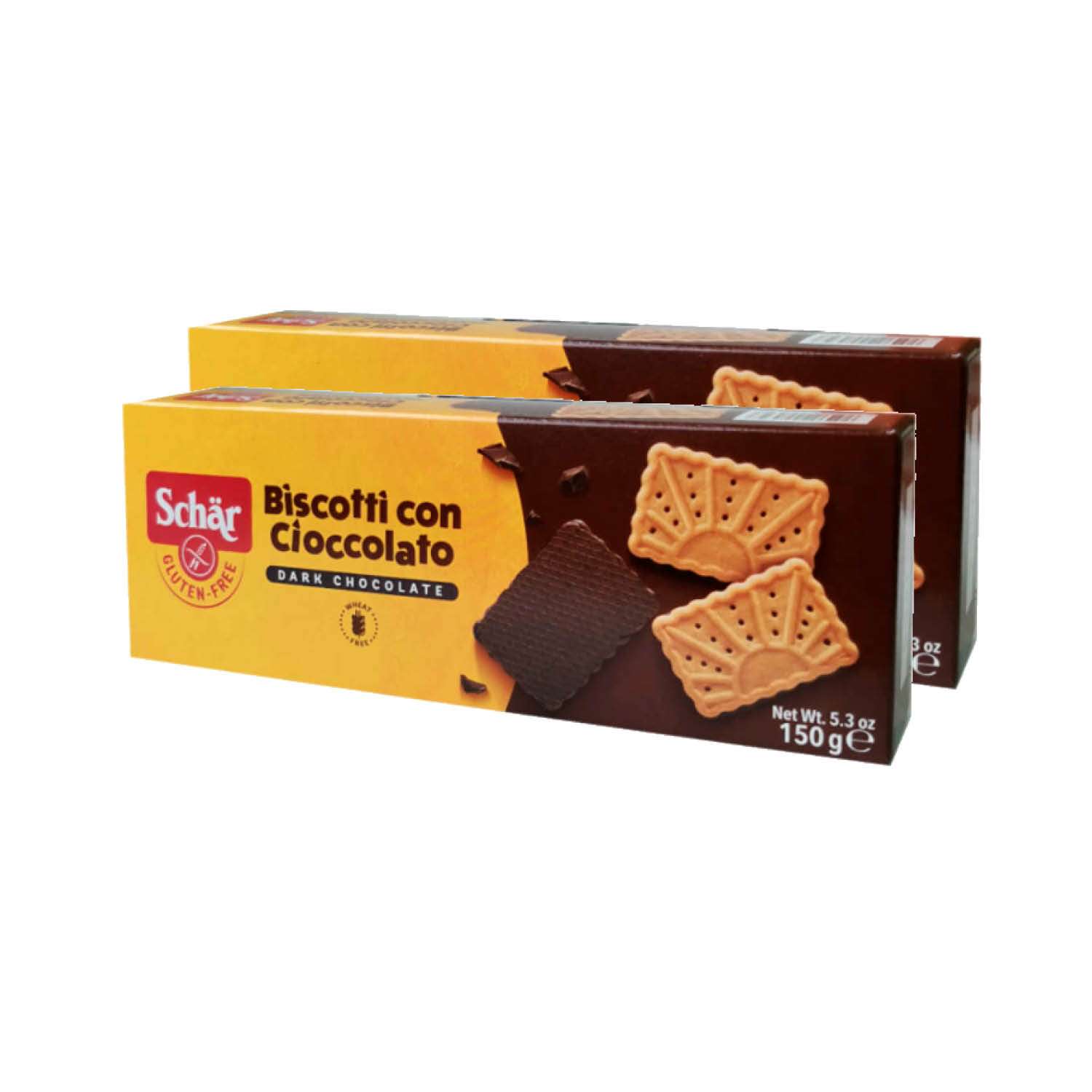 Печенье Schaer без глютена с шоколадом Biscotti con Cioccolato 150г*2 штуки - фото 1