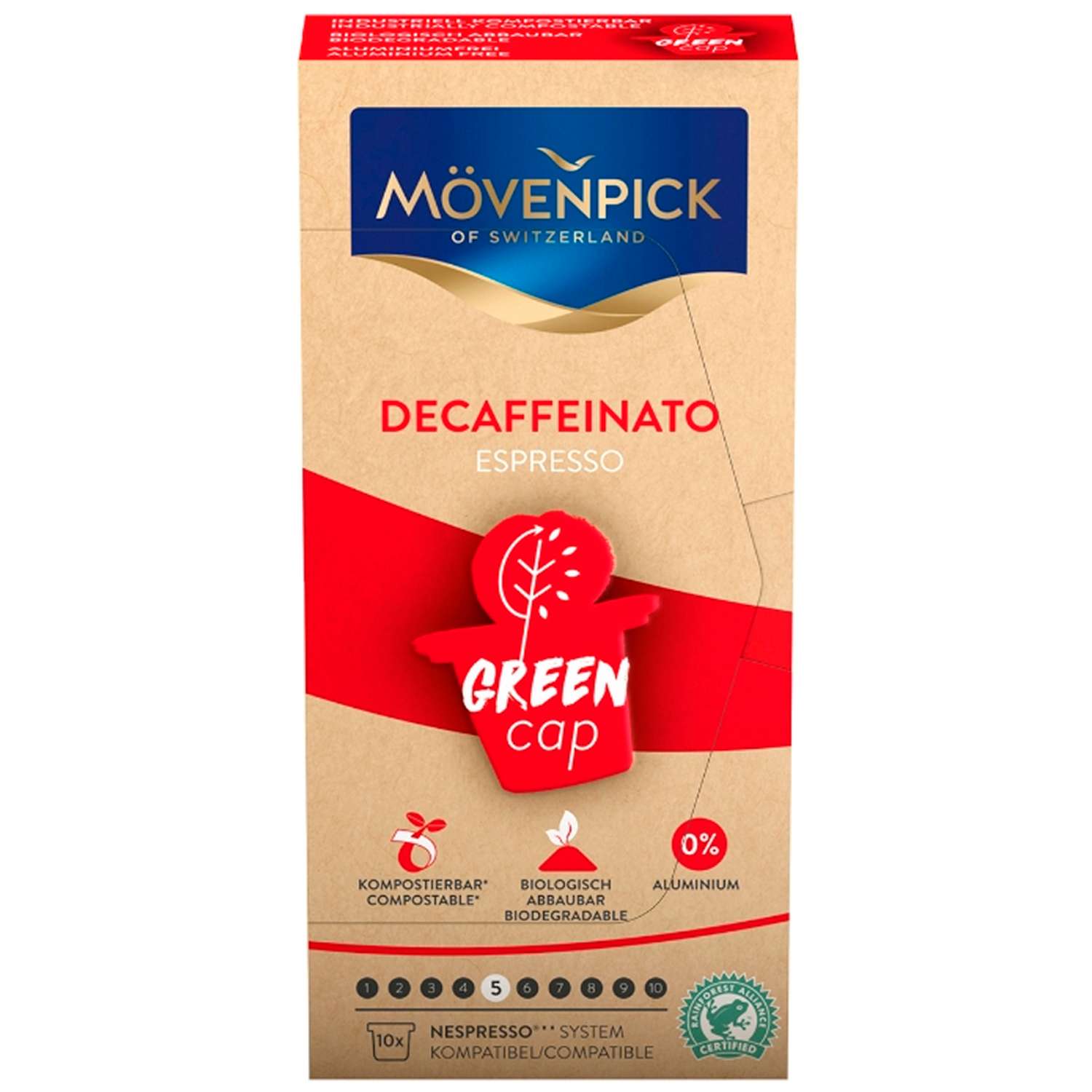 Кофе в капсулах Movenpick Espresso Decaffeinato Green Cap без кофеина - фото 1