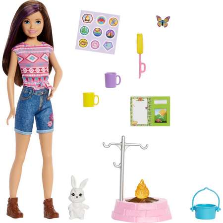 Набор игровой Barbie Кемпинг Скиппер кукла с питомцем и аксессуарами HDF71