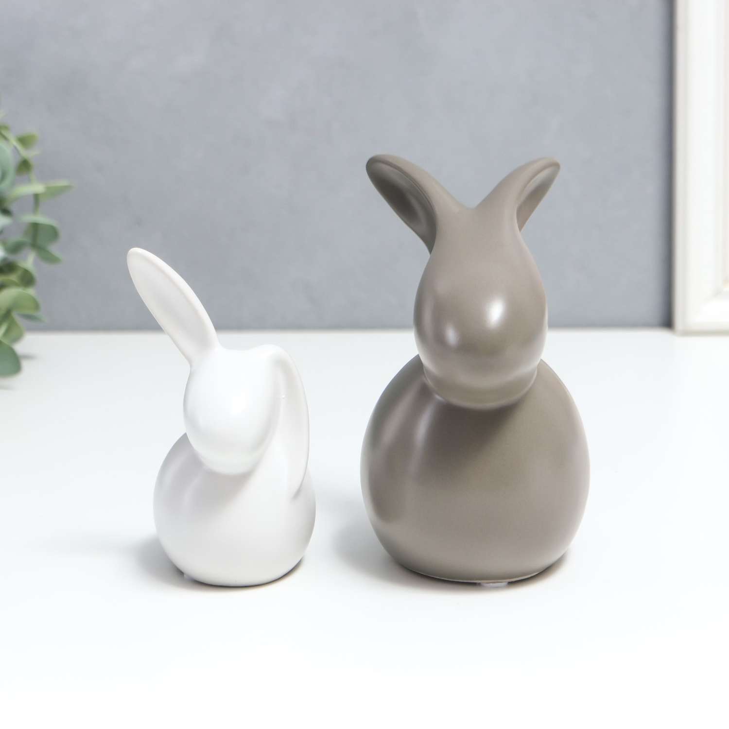 Сувенир Sima-Land керамика «Два кролика» матовый набор 2 шт - фото 1