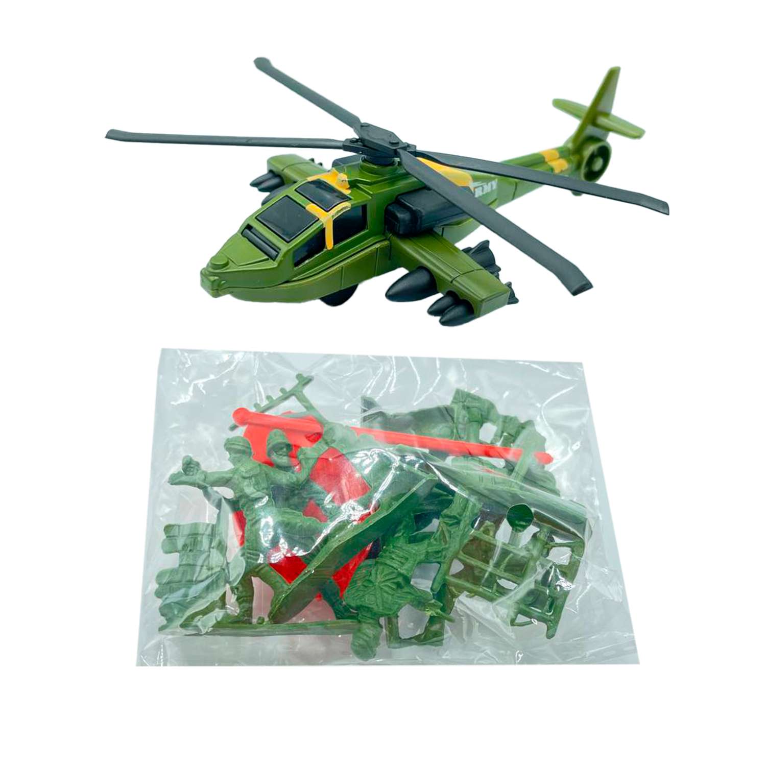 Развивающий игровой набор SHARKTOYS Вертолет металлический с солдатиками - фото 4