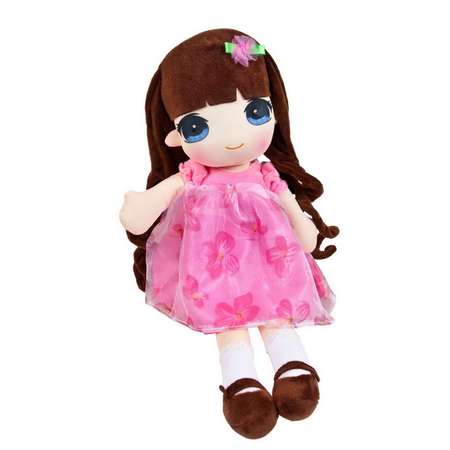 Кукла ABTOYS Мягкое сердце мягконабивная в розовом платье 50 см