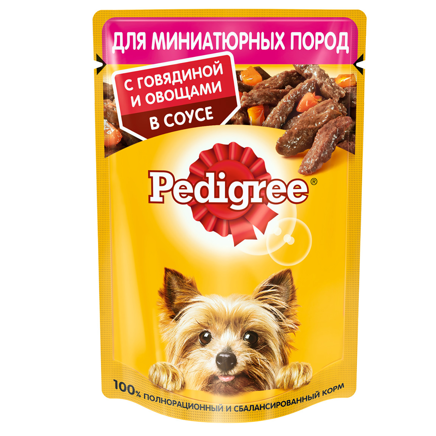 Влажный корм для собак Pedigree 0.085 кг говядина (полнорационный) - фото 1