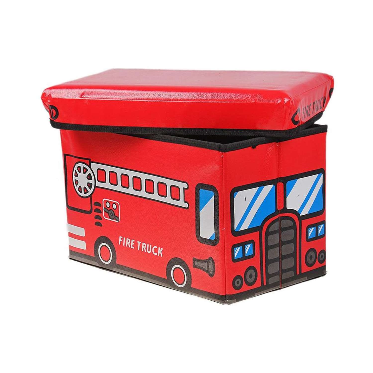 Пуф-короб Uniglodis для хранения игрушек Пожарная машина красный - фото 2