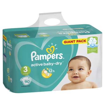 Подгузники Pampers Active Baby-Dry 3 6-10кг 90шт