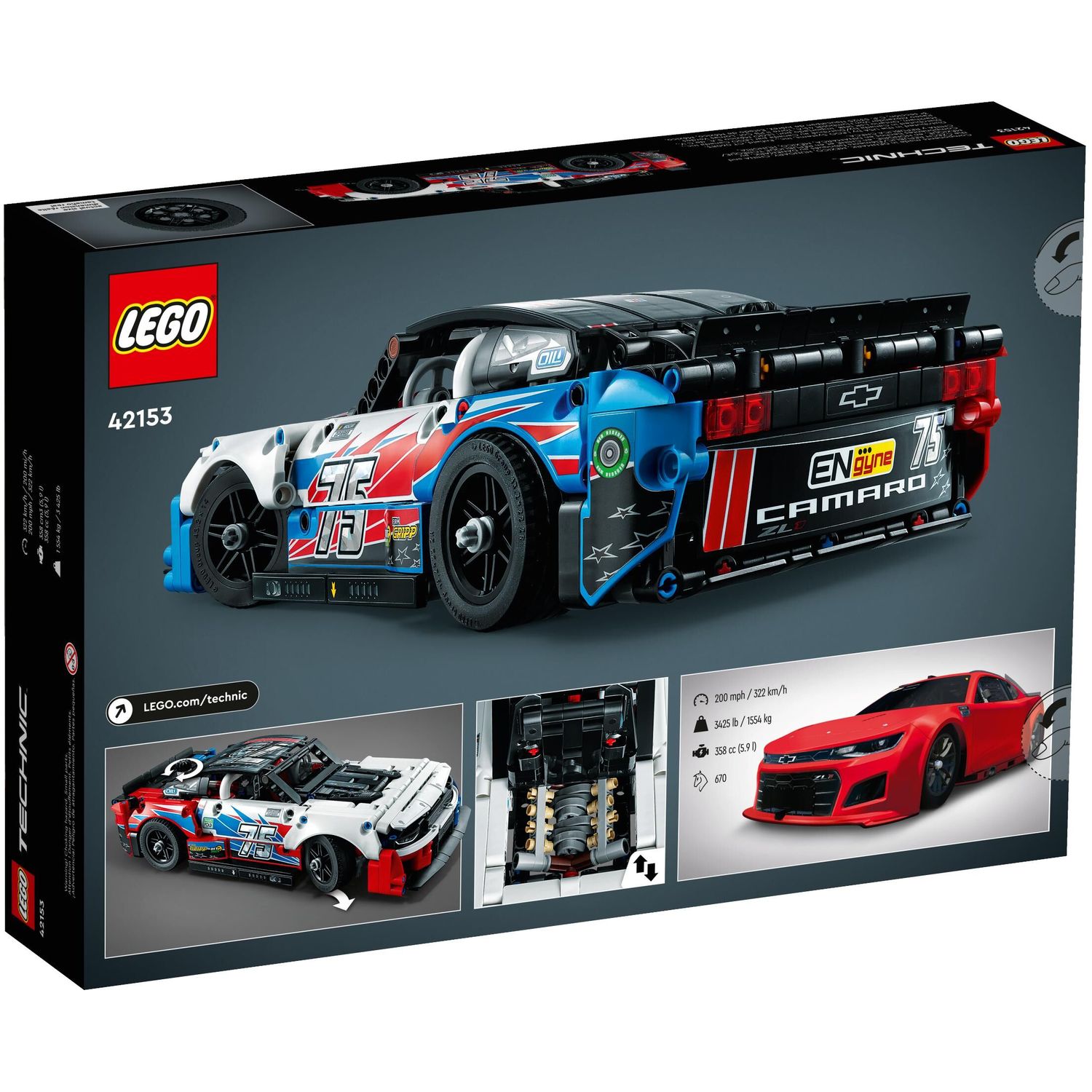 Конструктор LEGO Technic Nascar Next Gen Chevrolet Camaro ZL1 42153 - фото 7