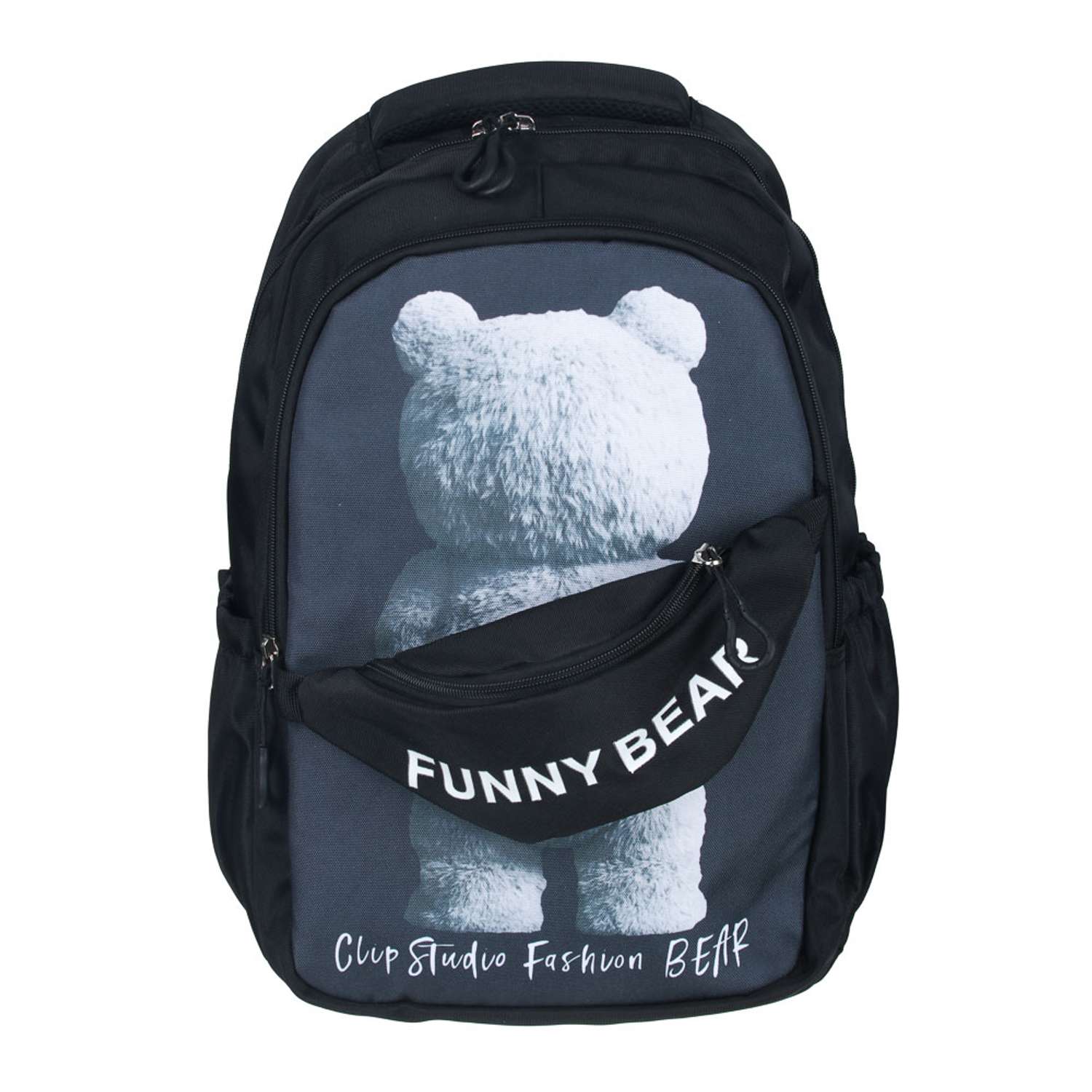 Рюкзак подростковый CLIPSTUDIO Funny Bear серый - фото 1