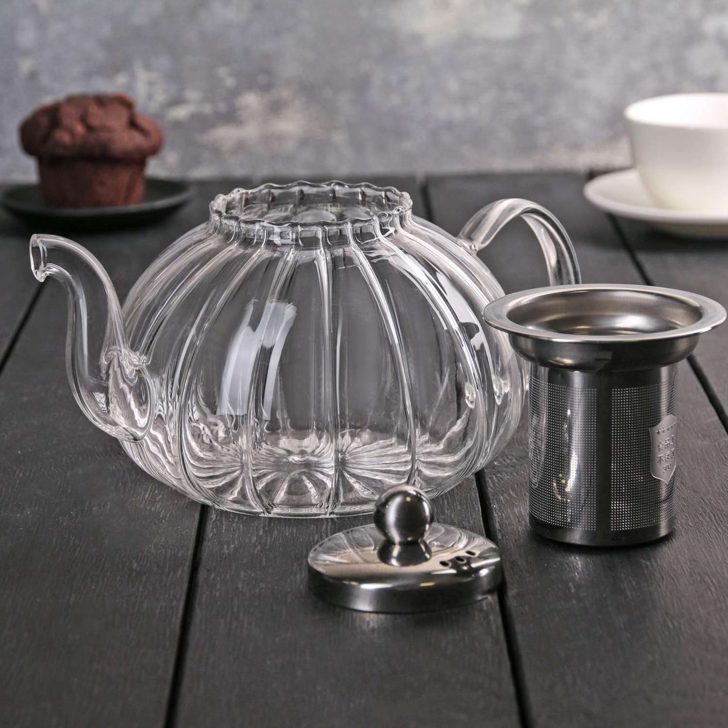 Чайник Sima-Land стеклянный заварочный с металлическим ситом «Диана» 1 л - фото 9