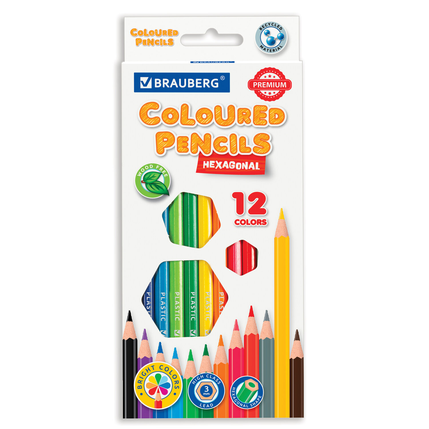 Карандаши цветные Brauberg для рисования набор 12 шт для детей художественные - фото 2