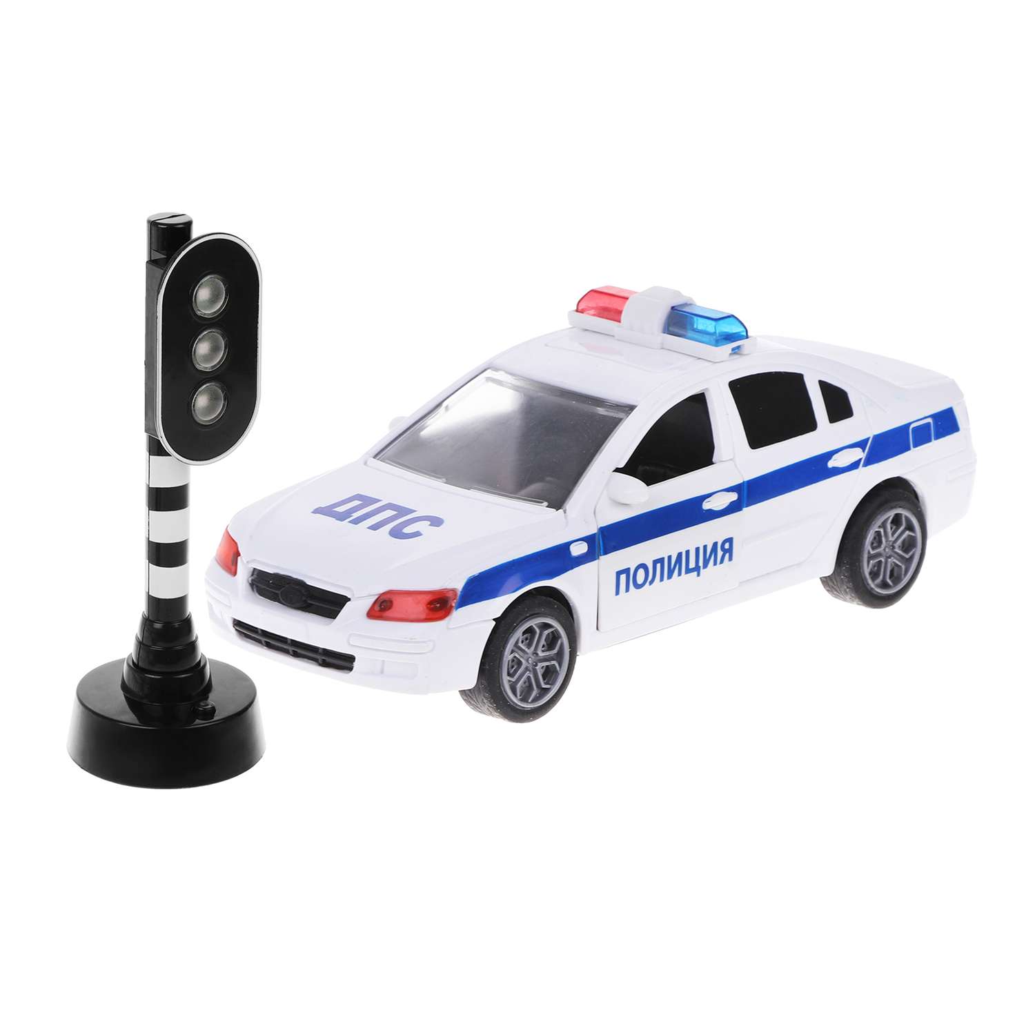 Машинка игрушечная Пламенный мотор Полиция инерционная 870852 - фото 2