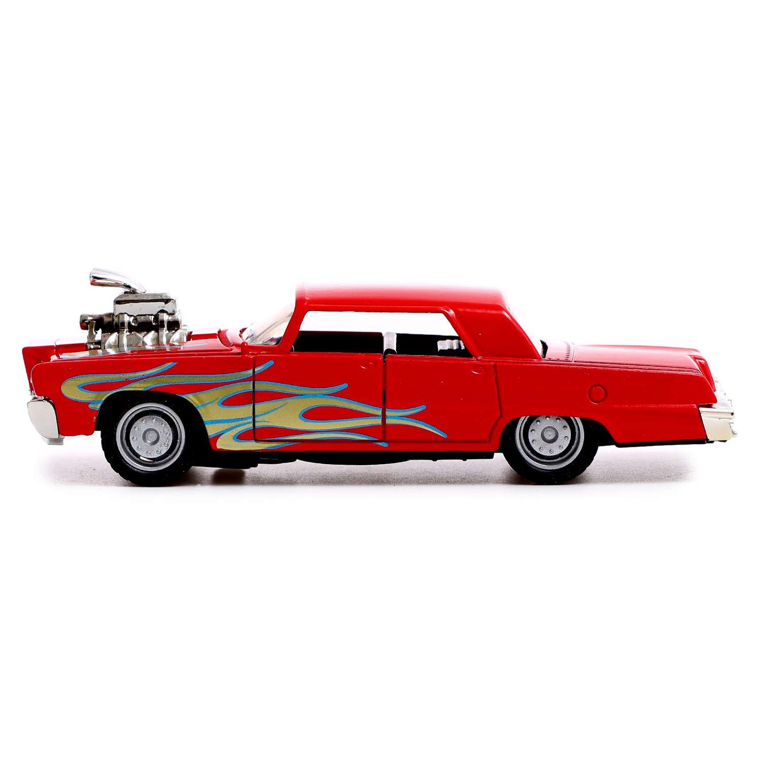 Машина Автоград металлическая Muscle car масштаб 1:32 свет и звук инерция цвет красный 9313563 - фото 2