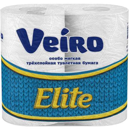Туалетная бумага Veiro Elite 3 слоя /4 рулона Белая без аромата