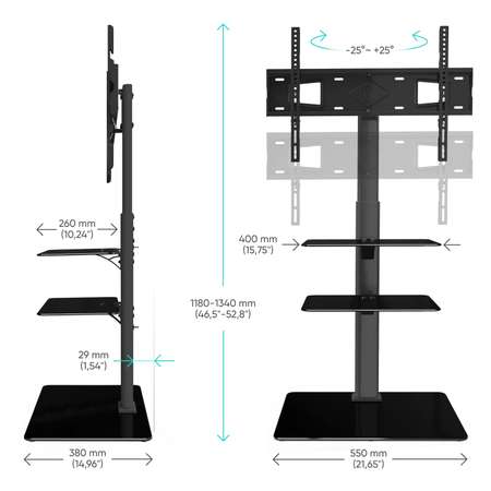 Стойка ONKRON TS5550 для телевизора 32-65 черная