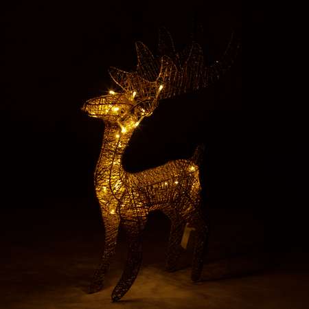 Фигура декоративная BABY STYLE Олень золотистый проволочный LED теплый белый свет 45 см
