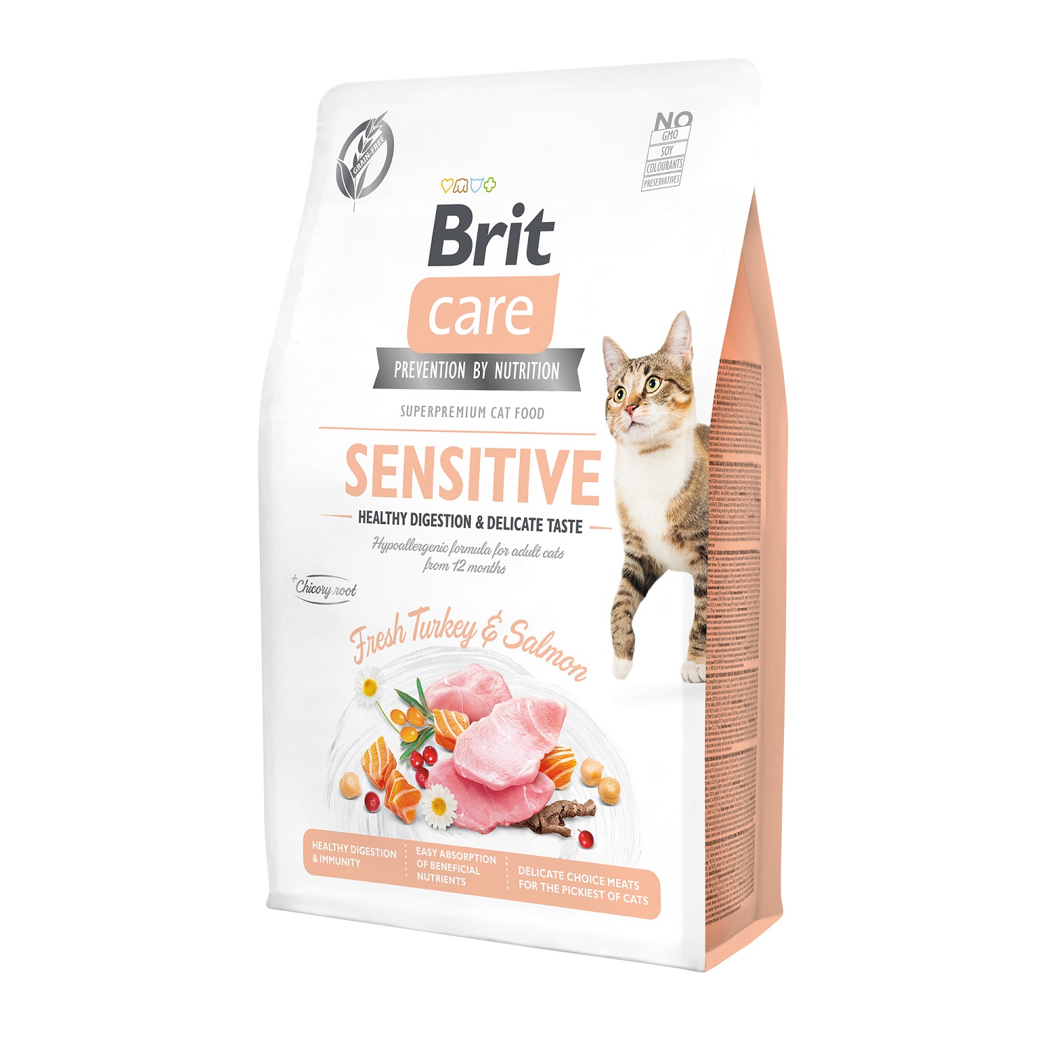 Корм Brit 2кг Care GF Sensitive Healthy Digestion Delicate Taste для кошек с чувствительным пищеварением - фото 1