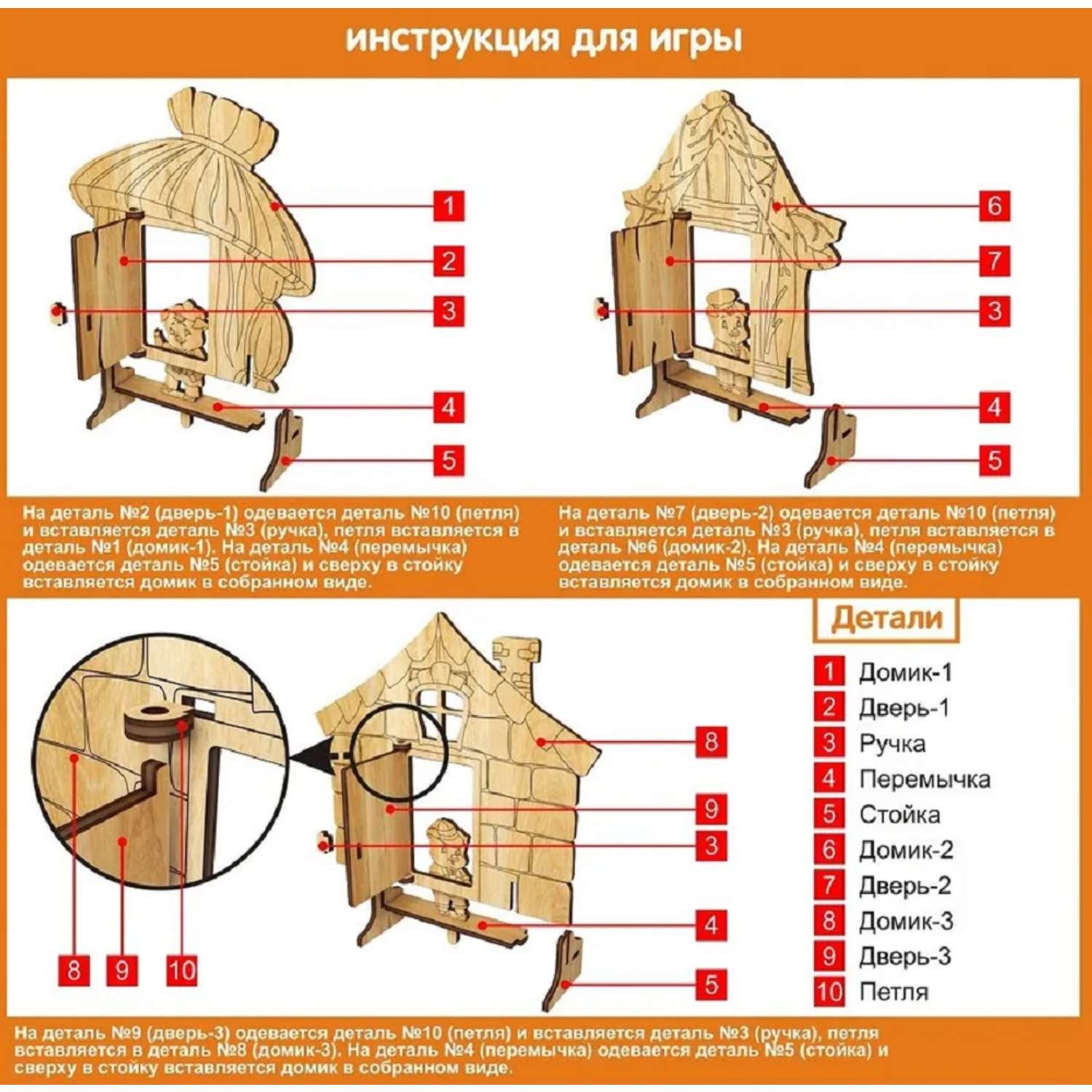 Театр для сказок КубиГрад Русская народная сказка Три поросенка - фото 3