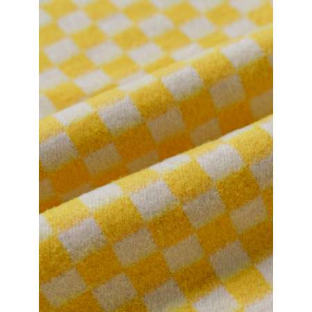 Одеяло байковое Суконная фабрика г. Шуя 140х205 рисунок клетка желтый