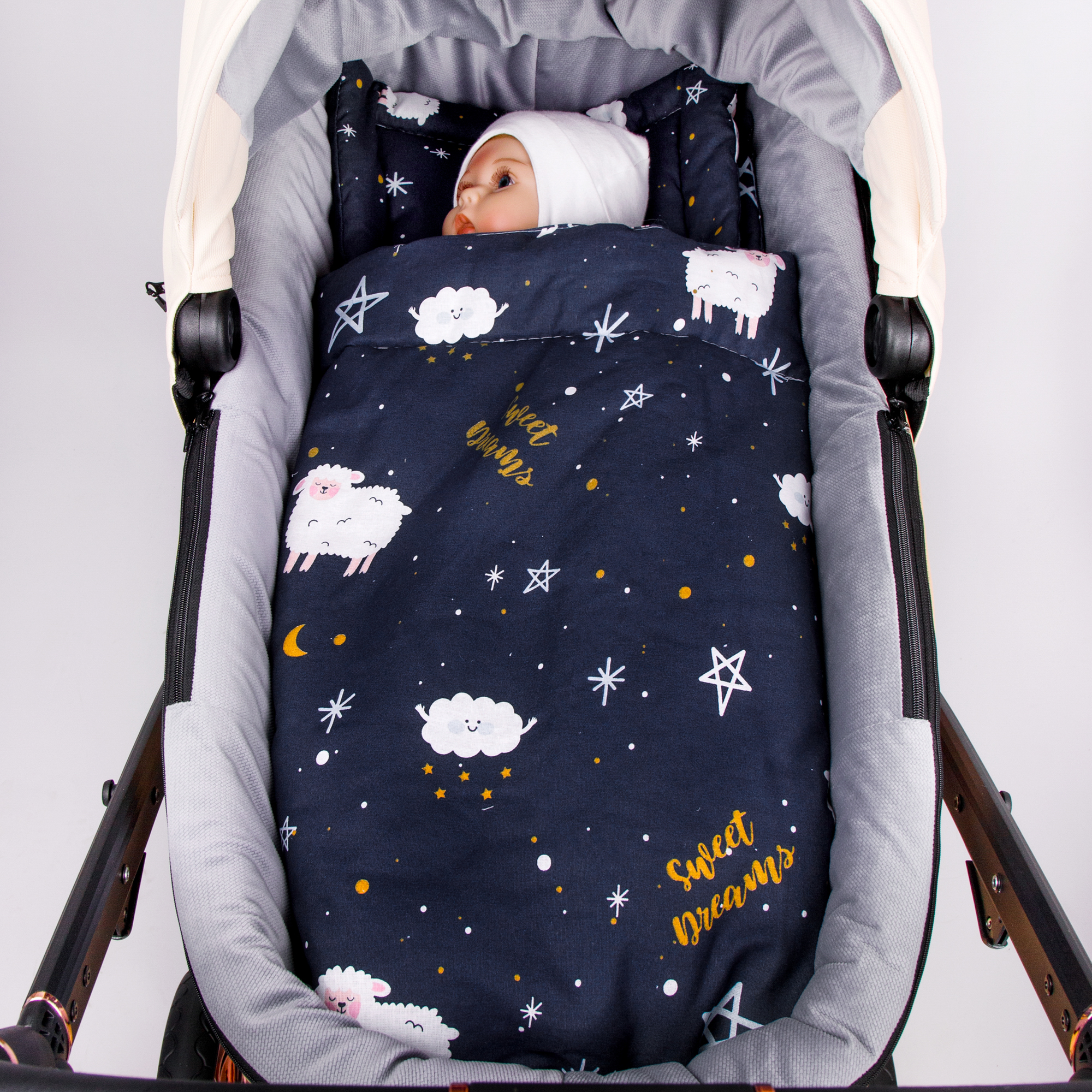 Комплект в коляску AmaroBaby Mommy Star Galaxy синий AMARO-36MS-Ga - фото 2