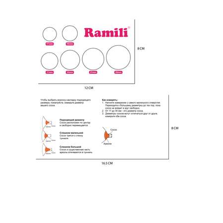 Дополнительные воронки Ramili 21 мм для молокоотсоса SE450
