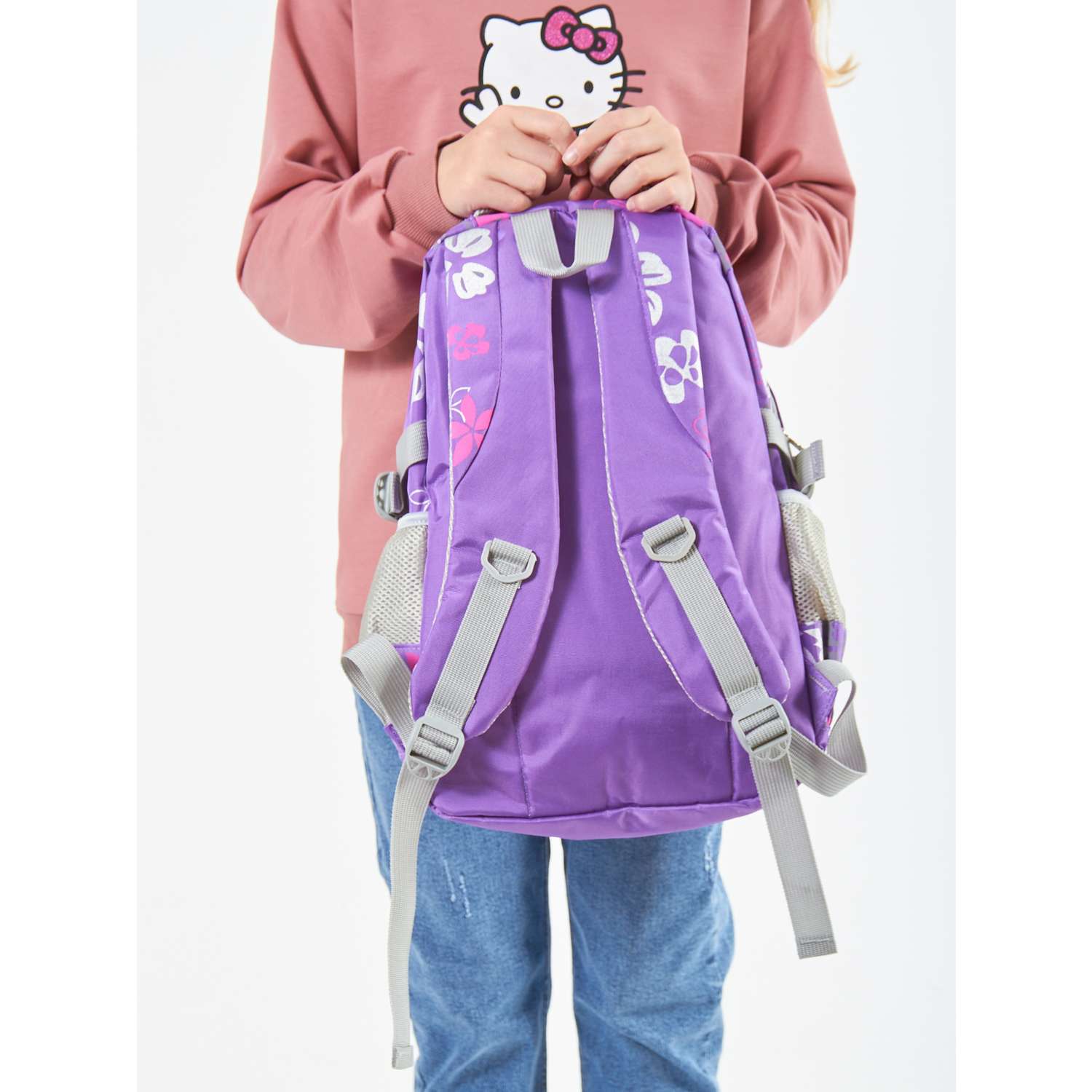 Рюкзак школьный Evoline Средний фиолетовый серый EVO-160 - фото 4