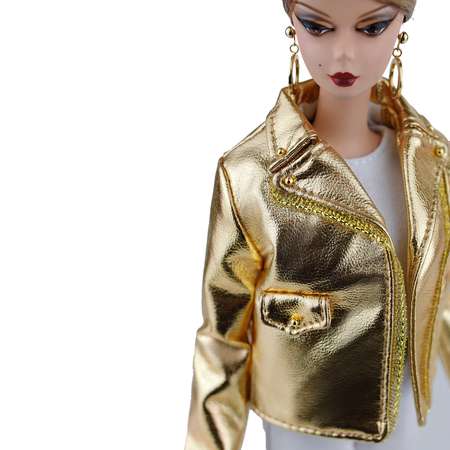 Куртка-косуха Эленприв золотая для куклы 29 см типа Барби