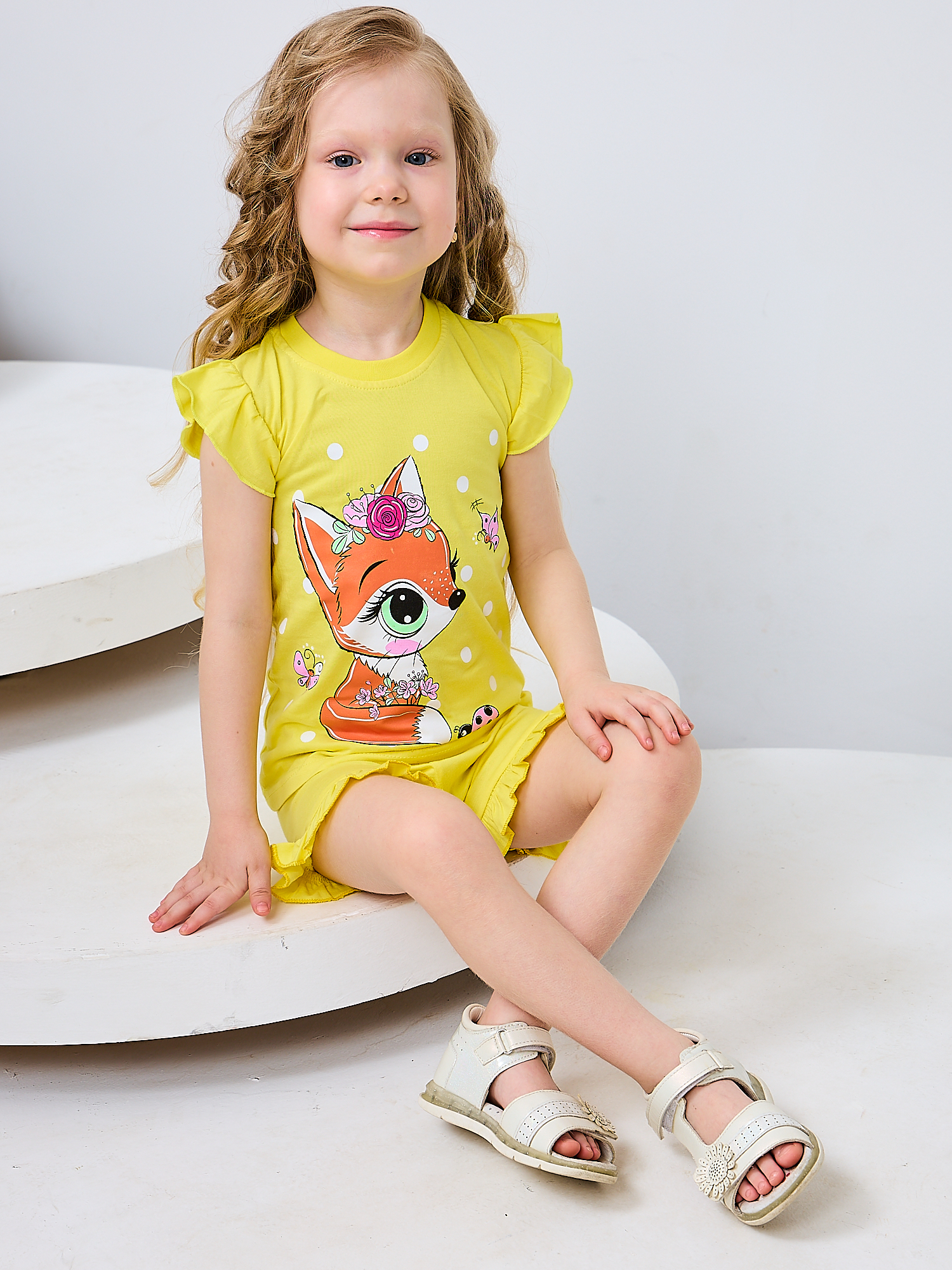 Костюм Mil Art kids 1902201548SUIT-SHORTS-LISICHKA-YELLOW - фото 3