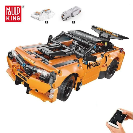 Конструктор Mould King Dodge Challenger Orange с ДУ и моторизацией 545 деталей