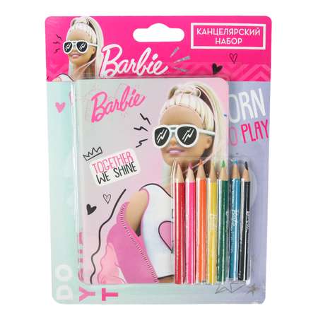 Блокнот Erhaft Barbie +7цветных карандашей DM0910