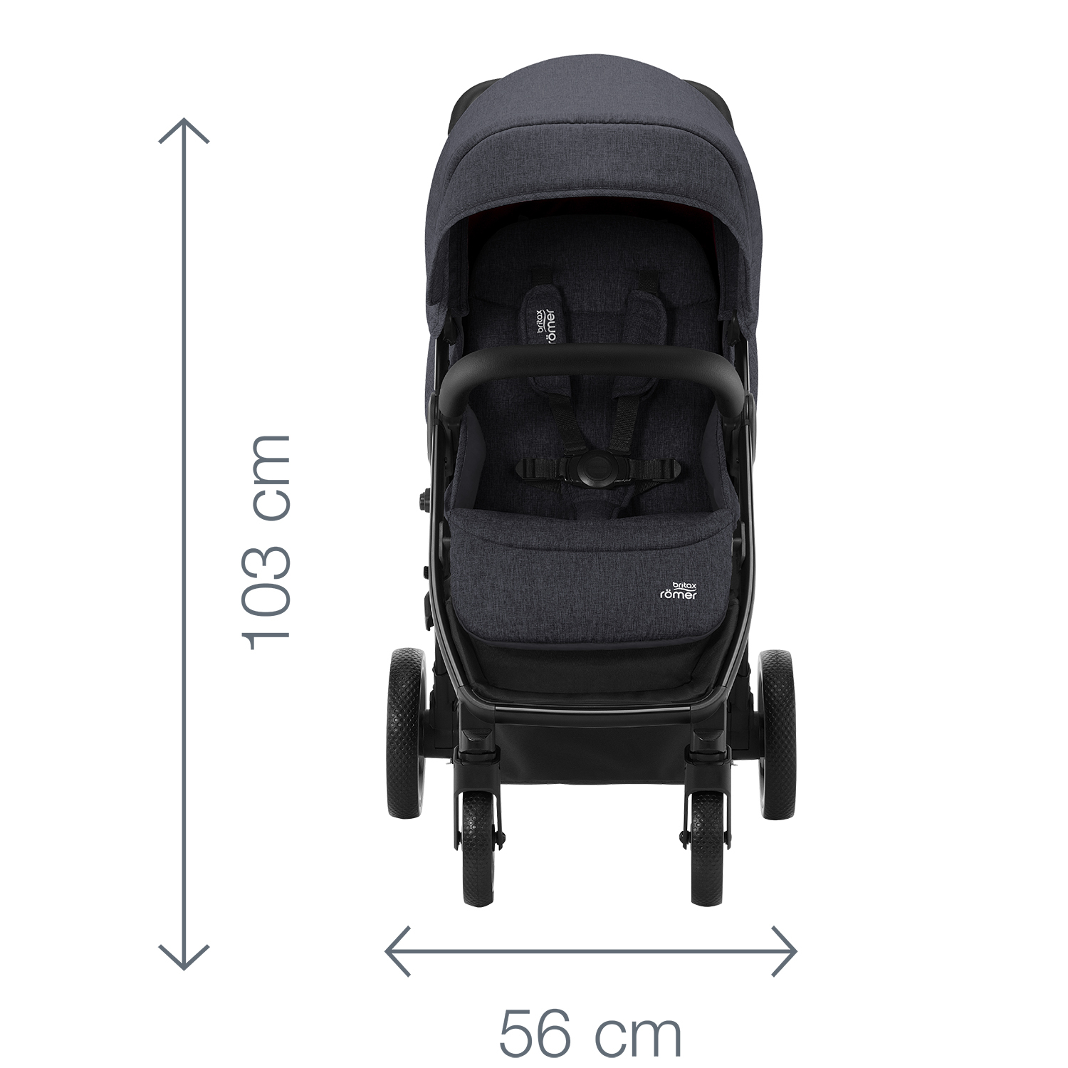 Коляска Britax Roemer B-Agile R Elephant Grey-Black - фото 13