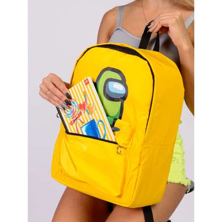 Рюкзак O GO Жёлтый Амонг Ас с брелоком и карандашами