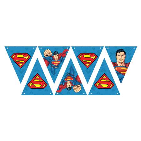 Гирлянда поздравительная ND PLAY Superman Персонажи флажки