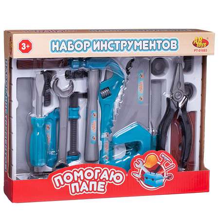 Игровой набор Помогаю папе Abtoys инструменты с молотком 16 предметов