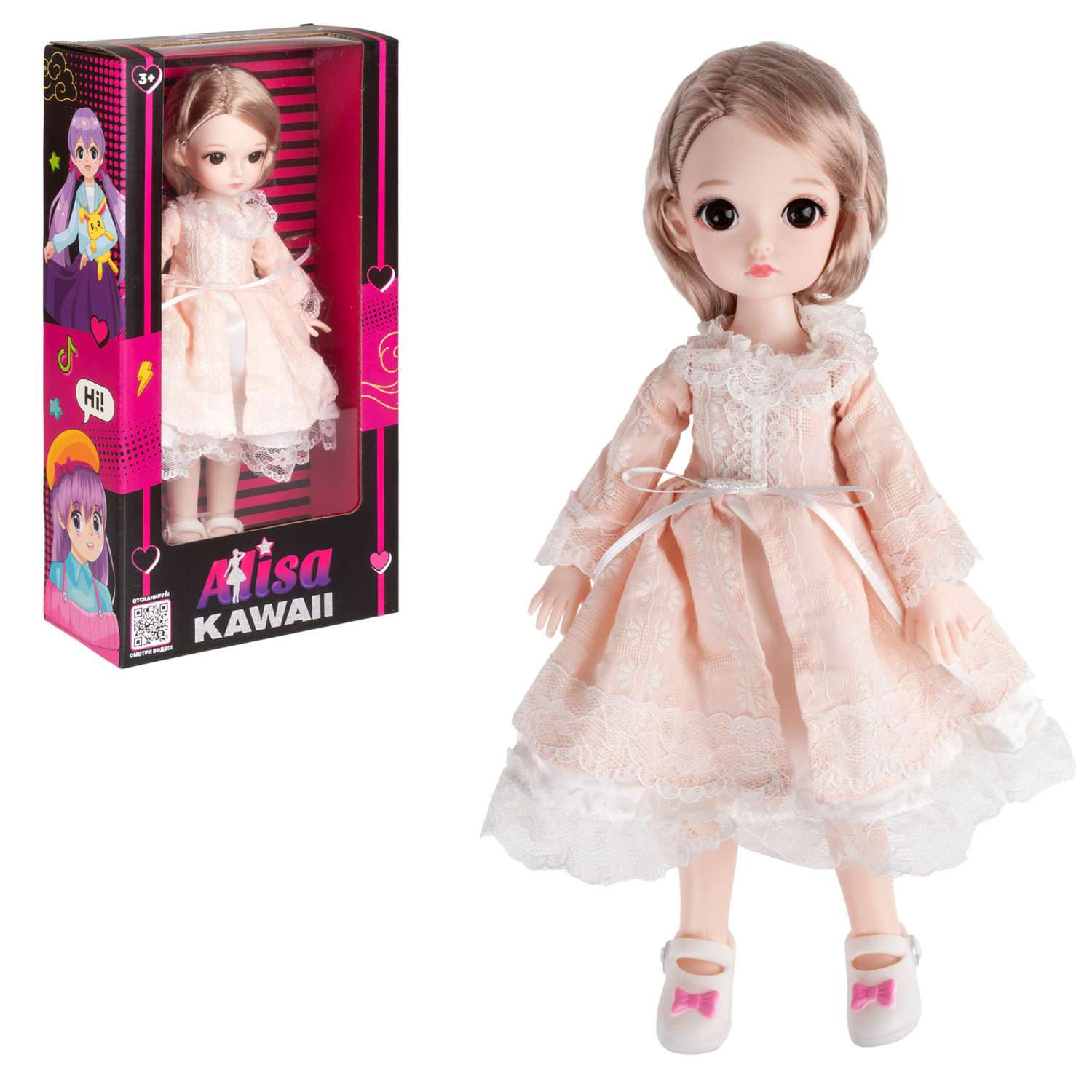 Кукла шарнирная 30 см 1TOY Alisa Kawaii с длинными волосами блондинка БЖД bjd аниме экшн фигурка игрушки для девочек Т24343 - фото 2