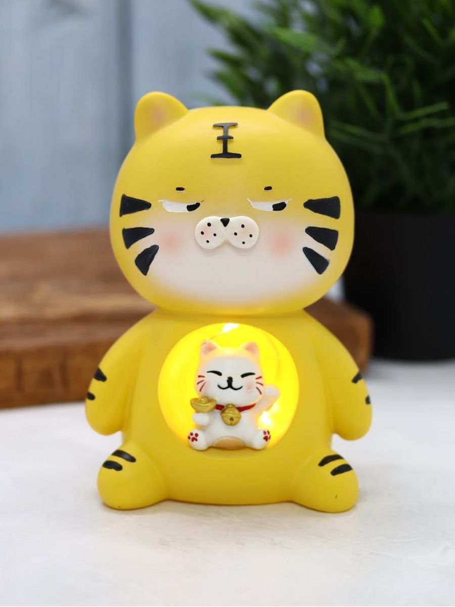 Ночник iLikeGift Brindle cat yellow - фото 1