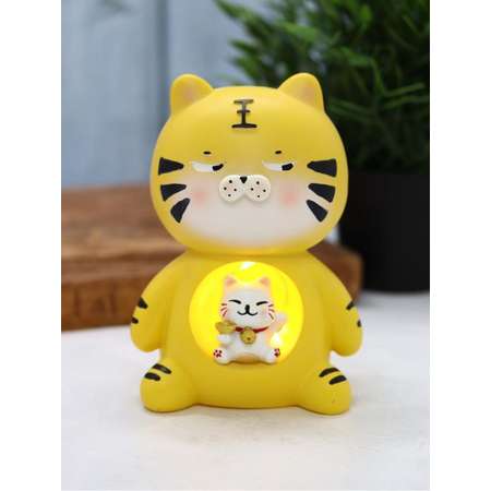 Ночник iLikeGift Brindle cat yellow