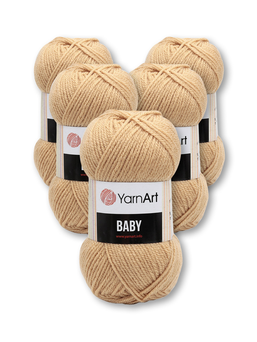 Пряжа для вязания YarnArt Baby 50 гр 150 м акрил мягкая детская 5 мотков 805 карамель - фото 6