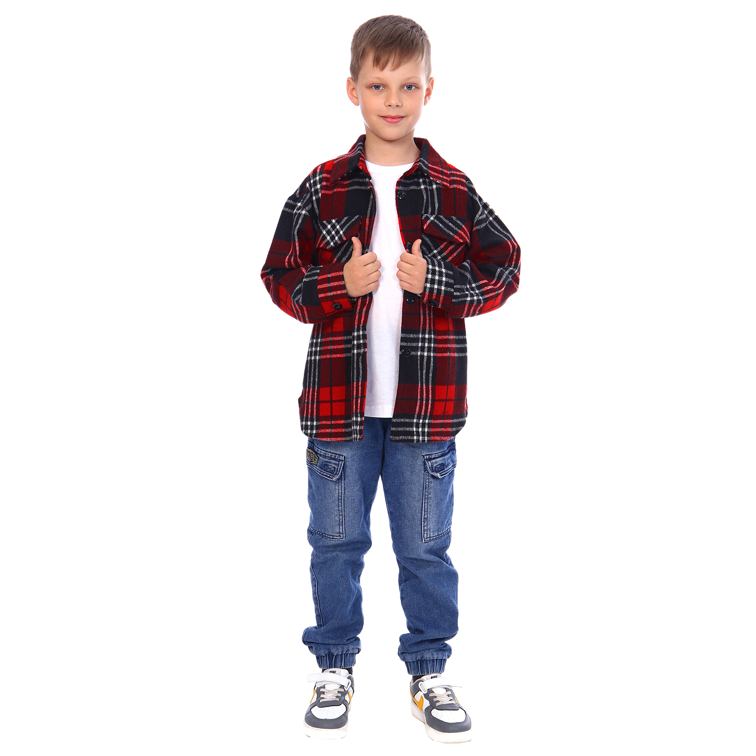 Рубашка Детская Одежда 4104Пэ/красный_черный - фото 4