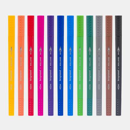 Набор капиллярных ручек BRUYNZEEL Creatives толщина линии 0.4мм кисть 12 цветов в картонной упаковке