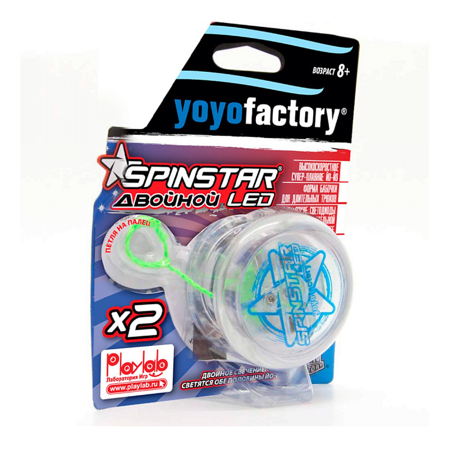 Развивающая игрушка YoYoFactory Йо-йо SpinStar LED двойной - фото 5