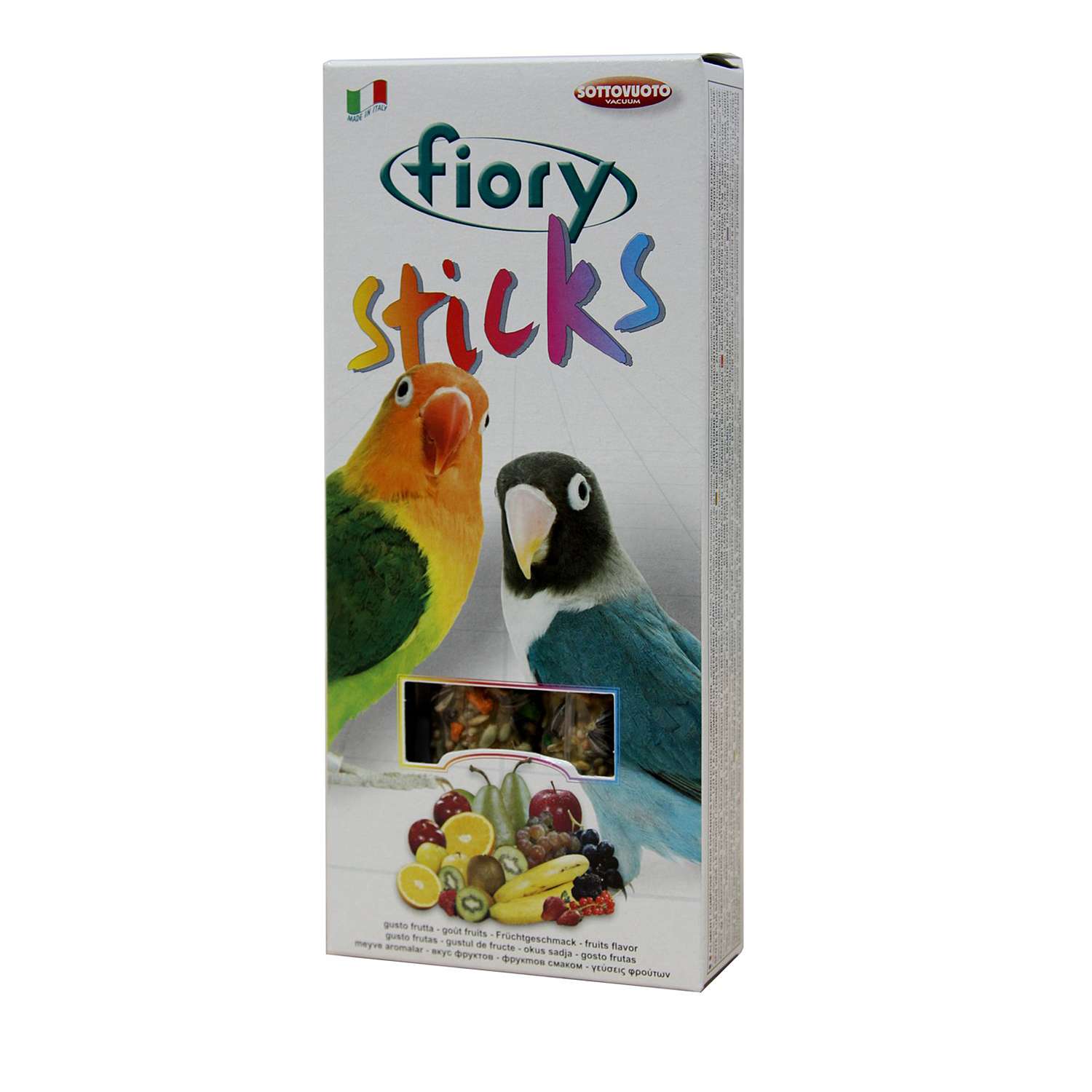 Лакомство для попугаев Fiory Sticks для средних Палочки с фруктами 60г 2шт - фото 3