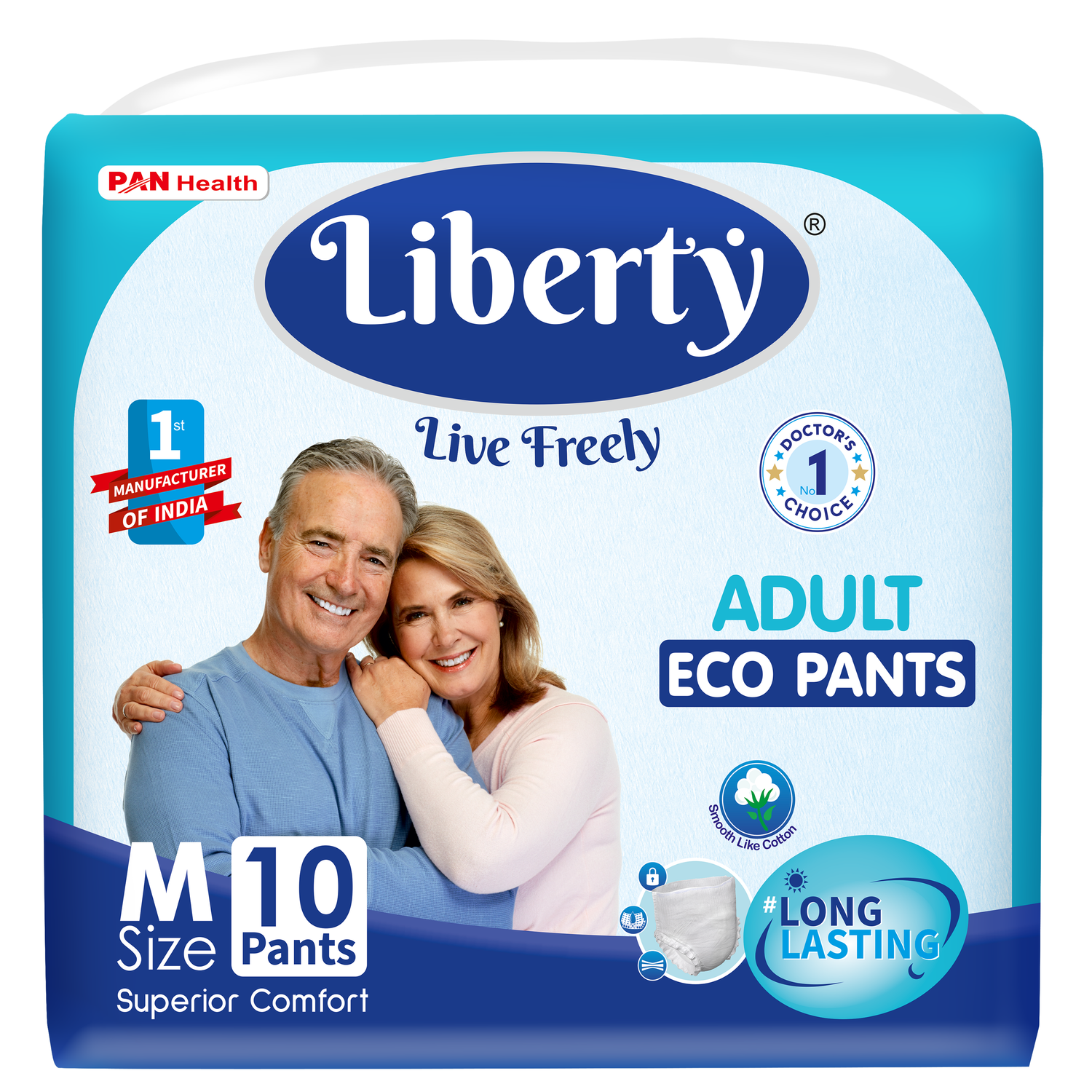 Подгузники-трусики для взрослых Liberty Eco Pants M 65-85см 10шт - фото 1