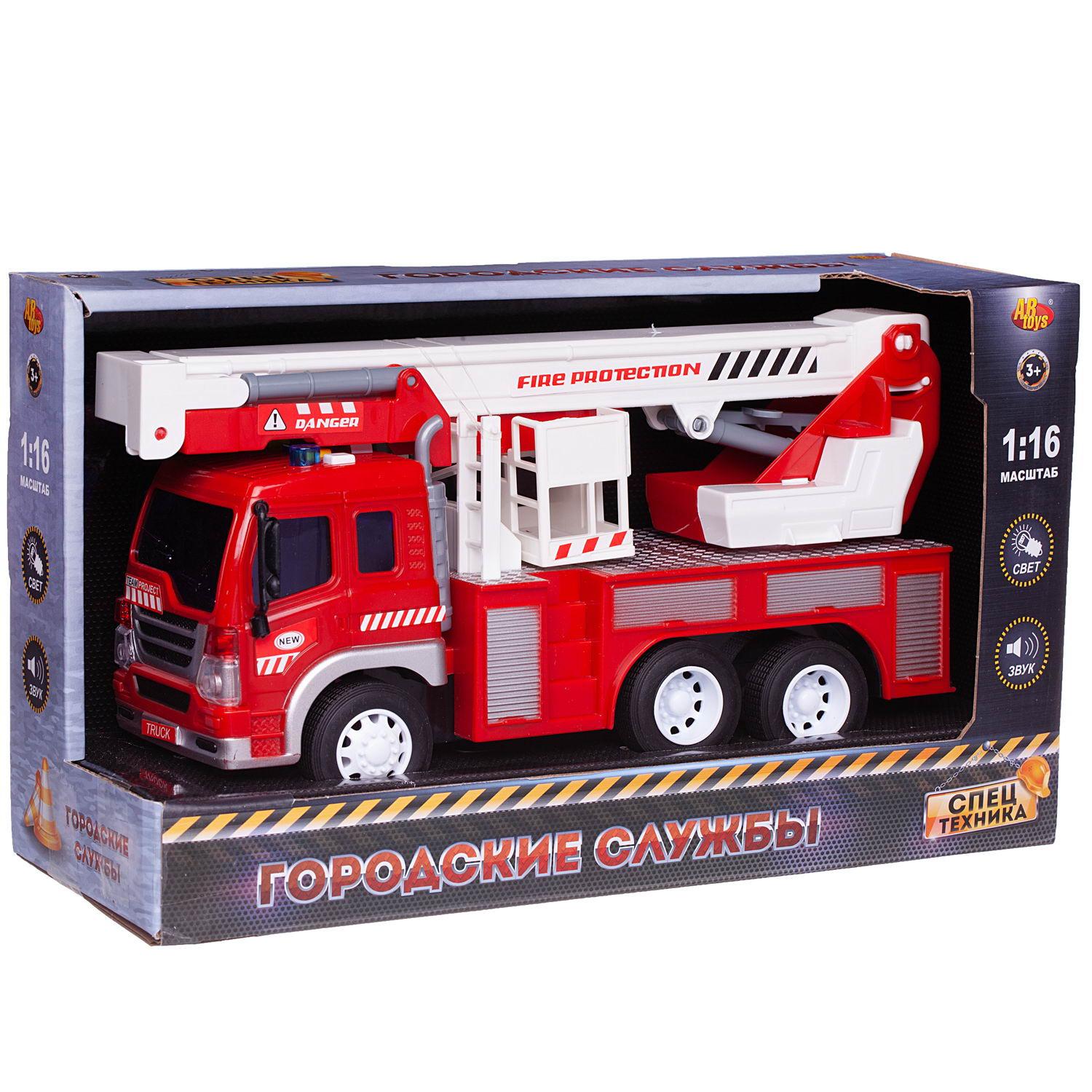 Пожарная машина Abtoys 1:16 красный C-00492 - фото 3