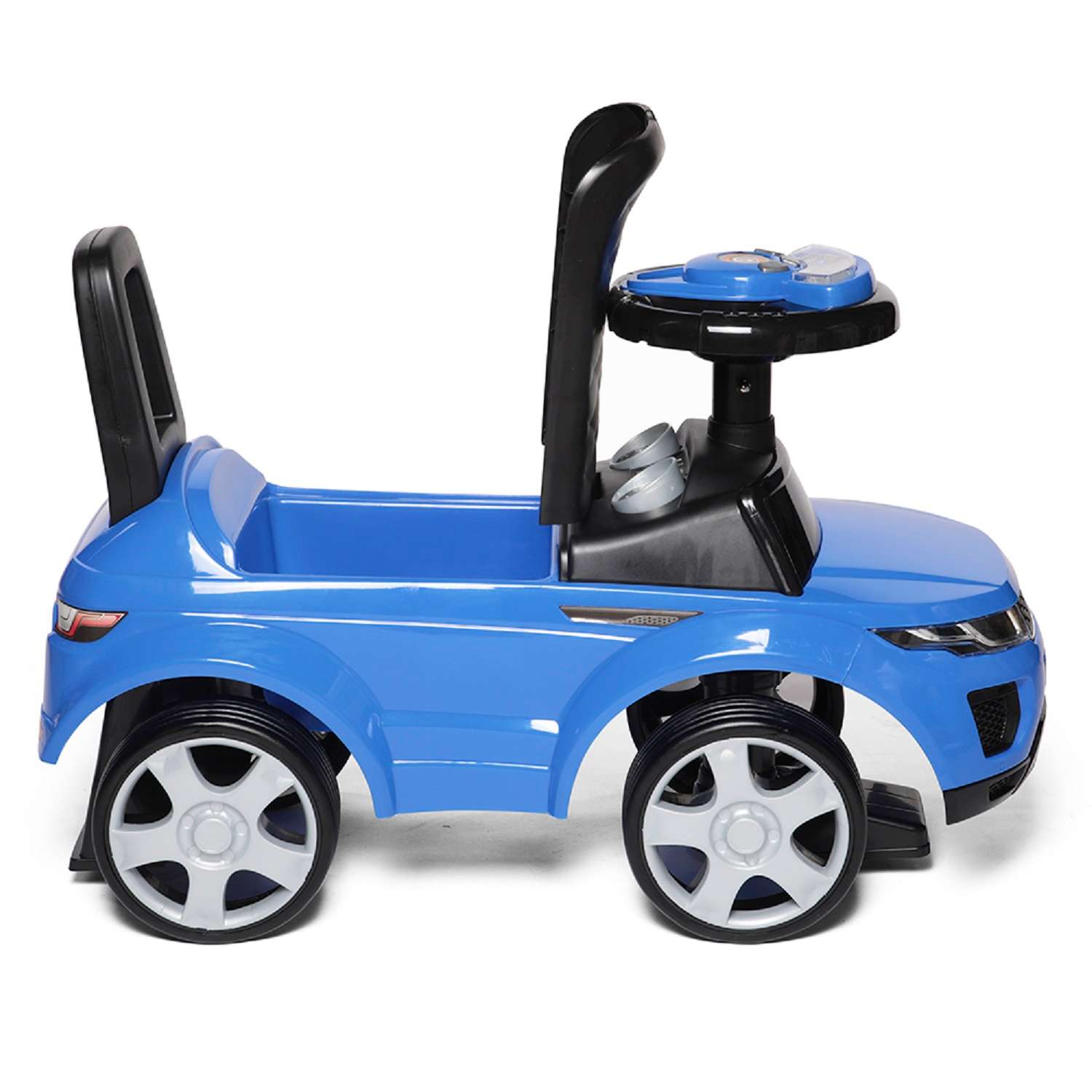 Каталка BabyCare Sport car кожаное сиденье синий - фото 3