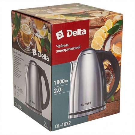Электрический чайник Delta DL-1032 нержавеющая сталь 2 л 2000 Вт